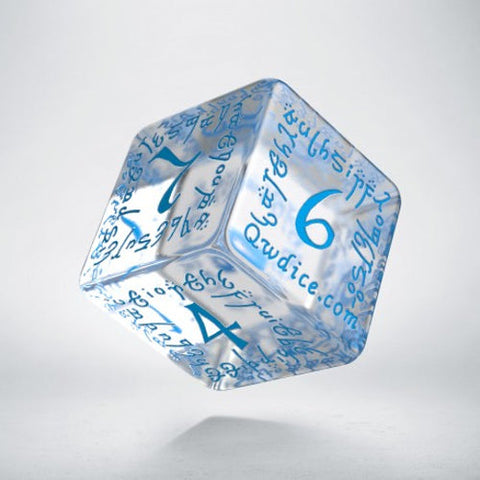 Q-Workshop Elvish Translucent Blue Dice Set for DnD RPG 7pc