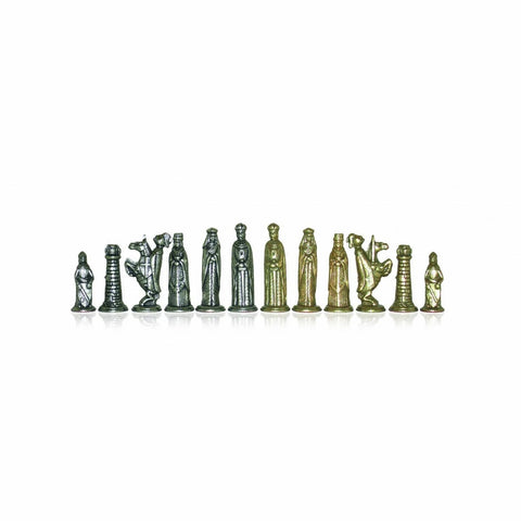 Italfama Medieval Metal Chess Pieces Gold Silver Plated King 6cm Italy