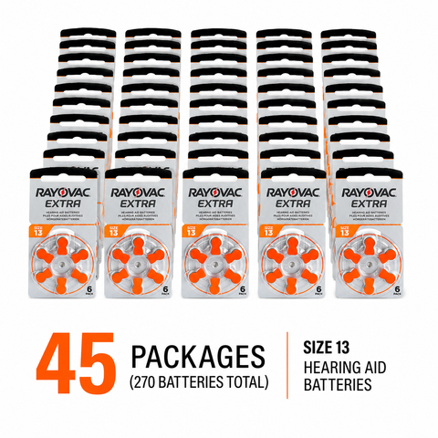 270x Premium Rayovac 13 Hearing Aid Cells PR48 Long Lasting Zinc Air