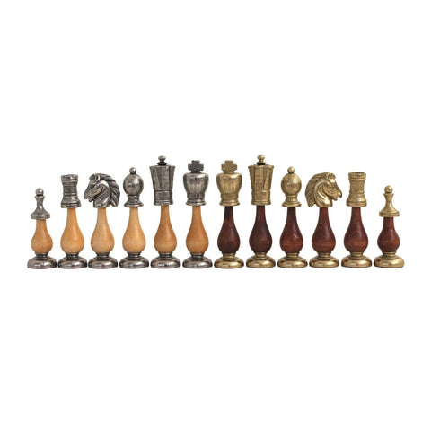 Italfama 3-in-1 Chess Backgammon Checkers Set 48cm Leather Board Metal
