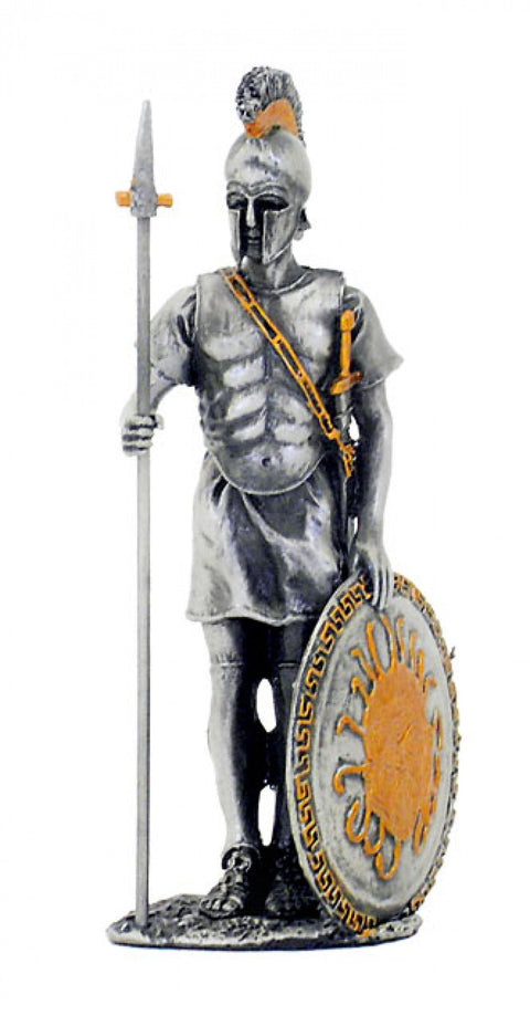 Italfama Pewter Greek Warrior Figurine, Hand-Painted, 14cm, Made in Italy