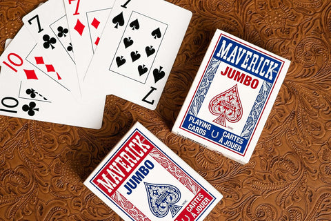 2x Decks Maverick Blue Red Playing Cards Jumbo Index Poker Magic Tricks