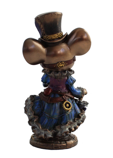 Steampunk Mouse Figurine 14cm Bronze Finish Resin Decor by Italfama