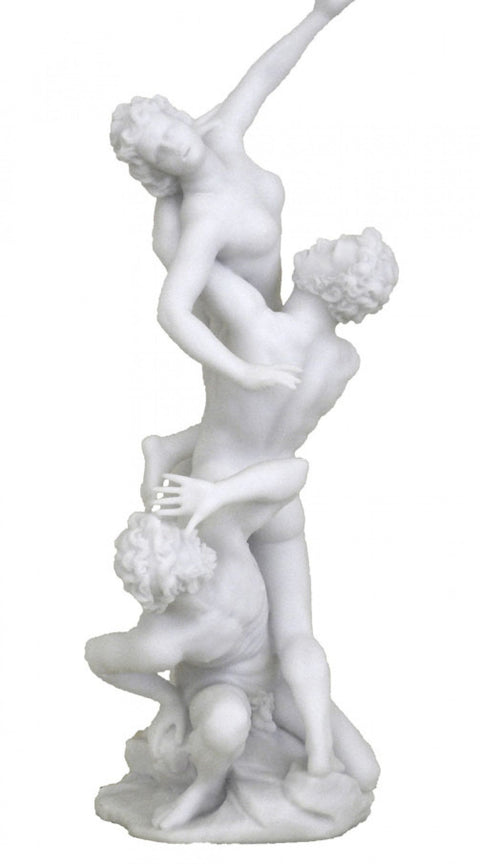 Giambologna Rape of the Sabine Women Statue, White Resin, 39cm, Italy