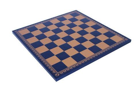 Italfama Gold Blue Synthetic Leather Chess Board 45x45cm 5cm Squares