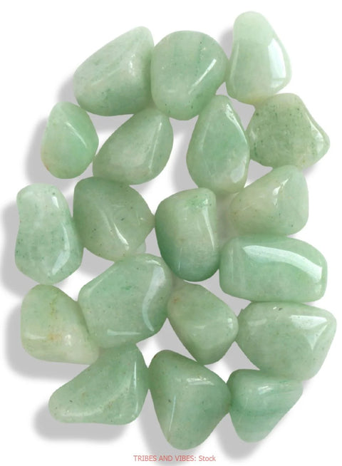 24 Small African Tumble Stones Aventurine Gemstones Amulet Ancient Wisdom NEW