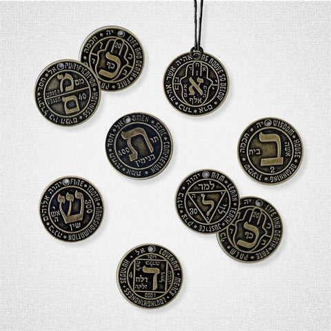 Hebrew Casting Lots Talisman Set & Guidebook Kabbalah Divination SCHIFFER