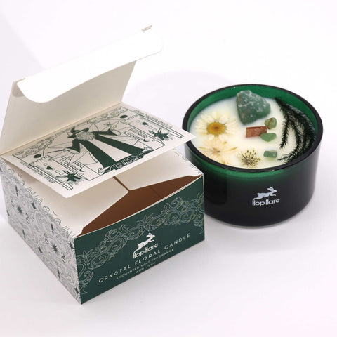 Hop Hare Jade Crystal Mint Scented Candle with Wooden Wick, 22h Burn