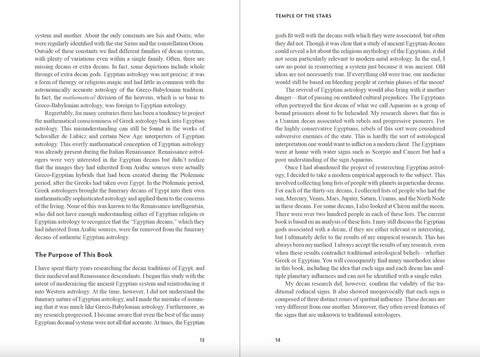 Egyptian Decan Astrology: Temple of the Stars Book by Schiffer