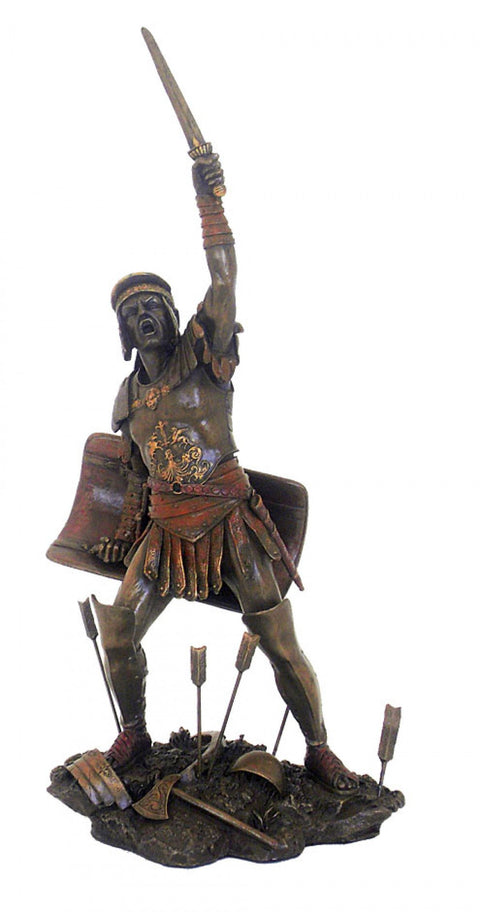 Spartacus Gladiator Bronze Resin Statue 32cm Italfama Made in Italy