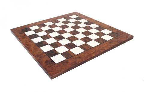 Italfama Wooden Chess Board 51cm, 5cm Squares, Glossy Brown Italy