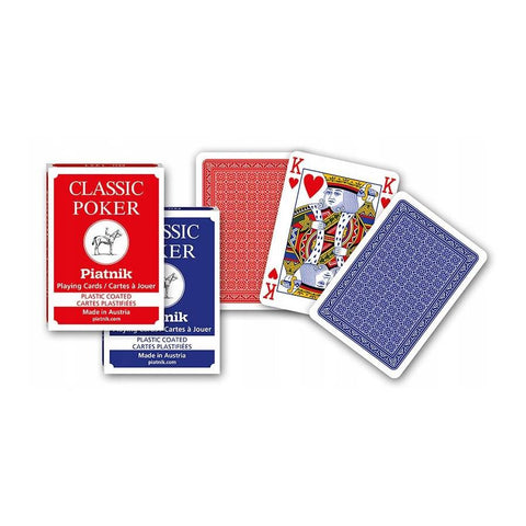 Piatnik Classic Poker Playing Cards 2-Index Deck, 55 Cards, Random Color