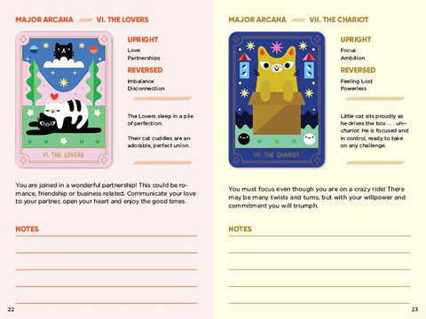 Mystic Cats Tarot Card Deck with Guidebook Cute Kawaii Cat Tarot Sterling