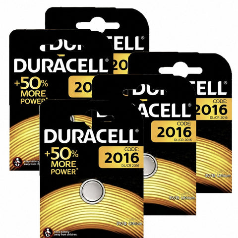 5x Duracell CR2016 3V Lithium Coin Cell Battery DL2016 ECR2016