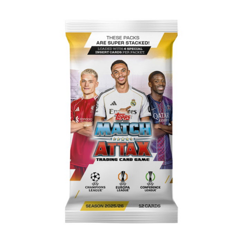 Topps Match Attax 25/26 UEFA UCL Booster Pack – 12 Trading Cards