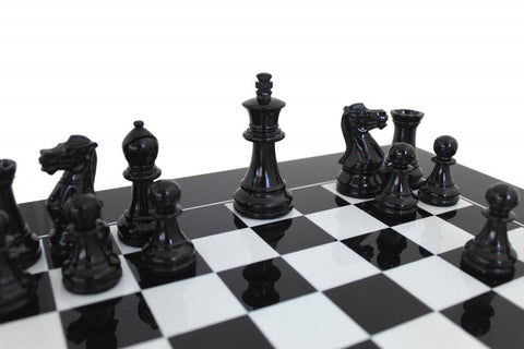 Italfama Luxury Lacquered Wooden Chess Set 40x40cm Board, Weighted Pieces