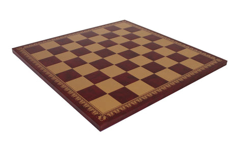 Italfama Gold Burgundy Faux Leather Chess Board 45x45cm 5cm Squares Italy