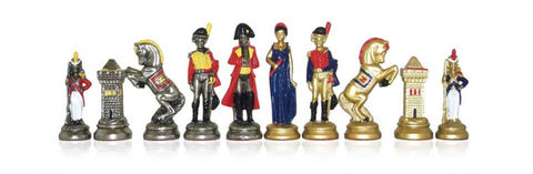 Italfama Napoleon Metal Chess Pieces Set Hand Painted Made in Italy 10cm