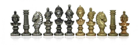 Italfama Roman Metal Chess Pieces, Gold & Silver Plated, King 9.8cm, Italy