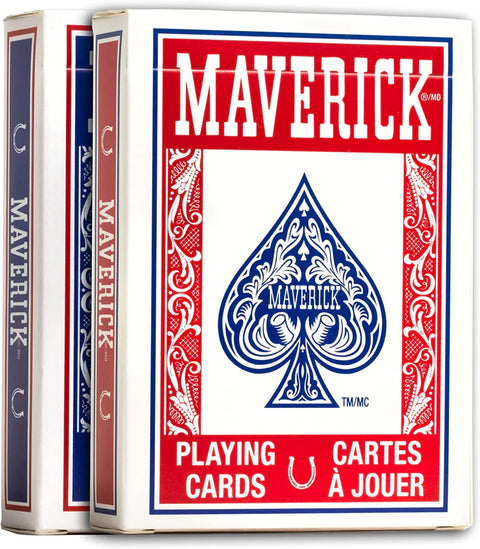 2x Decks Maverick Blue/Red Playing Cards Poker Standard Index Magic Tricks