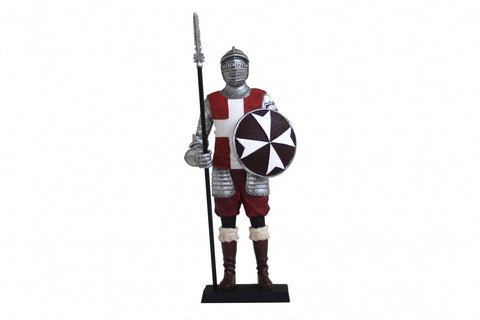 Hand-Painted Resin Templar Knight Statue 33cm - Made in Italy Italfama