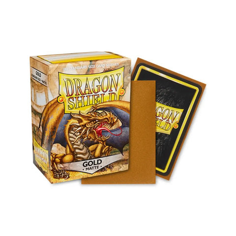 Dragon Shield Matte Gold Standard Card Sleeves 100x for TCG Decks