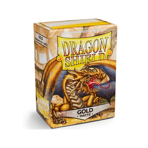 Dragon Shield Matte Gold Standard Card Sleeves 100x for TCG Decks