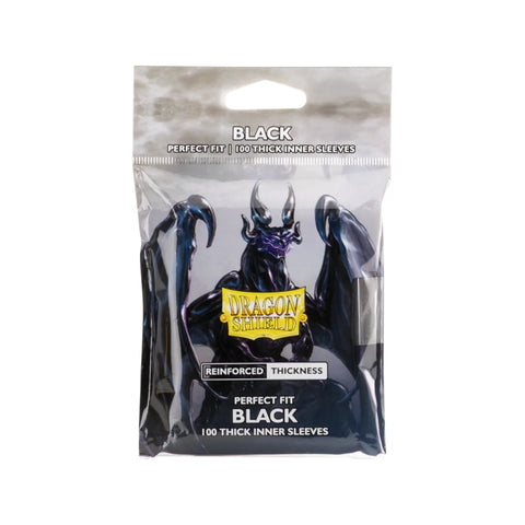 Dragon Shield: Standard Perfect Fit Thick Inner Sleeves: Black (100 Sleeves)