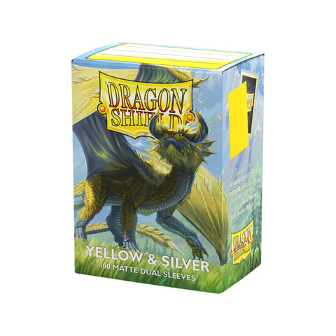 Dragon Shield Matte Dual Standard Card Sleeves Yellow/Silver Opaque 100ct 63x88mm