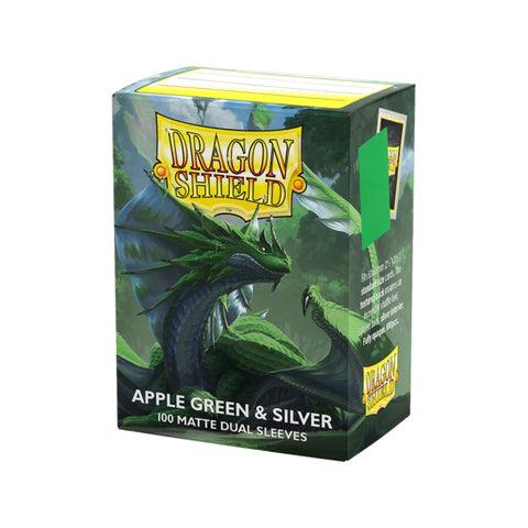 Dragon Shield Matte Dual Standard Sleeves Apple Green/Silver 100ct 63x88mm