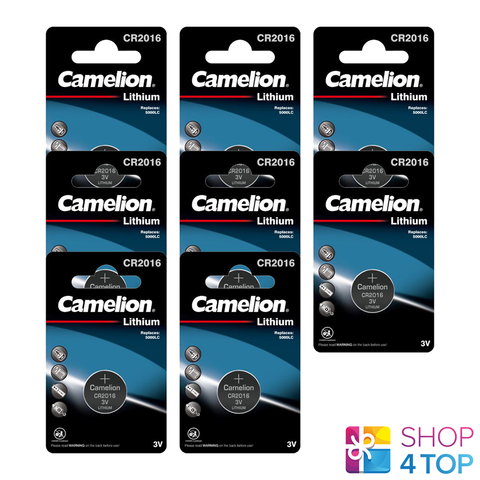 8 Camelion Cr2016 Batteries Lithium 75 Mah 3 V Coin Cell Dl2016 1Bl Exp 2031 NEW