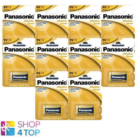 9 Panasonic Alkaline Power 9V 6Lr61 Battery E Block 6Lf22 NEW
