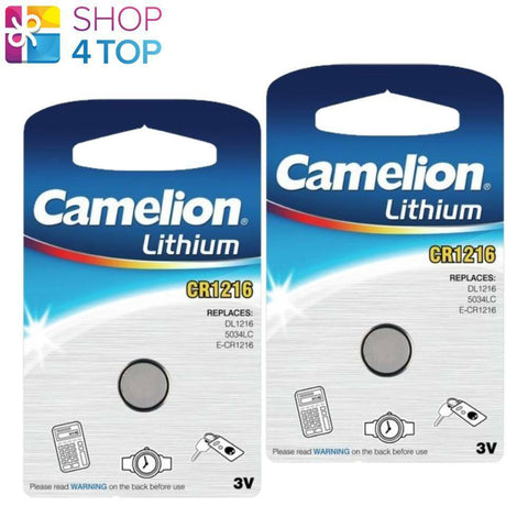 2 Camelion Cr1216 Batteries Lithium 3V Coin Cell Cr1216-Bp1 1Bl NEW