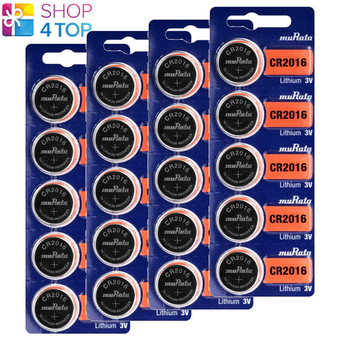 20x Murata CR2016 3V Lithium Coin Cell Batteries for Watch Calculator