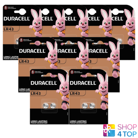 20x Duracell LR43 AG12 186 1.5V Alkaline Button Cell Batteries