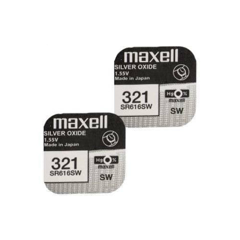 2x Maxell 321 SR616SW Silver Oxide 1.55V Watch Batteries Made in Japan