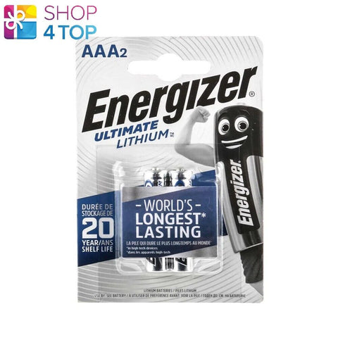 2x Energizer Ultimate Lithium AAA L92 1.5V Batteries LR03 FR03