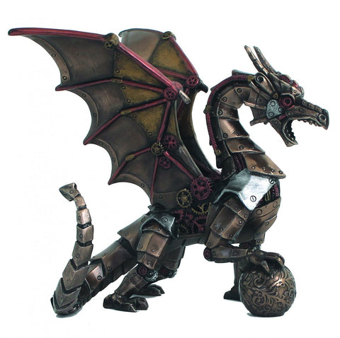 Italfama Bronze Resin Dragon Figurine Statue 16cm Italian Made Decor