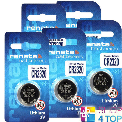 5x Renata CR2320 3V Lithium Coin Cell Batteries Swiss Made Watch