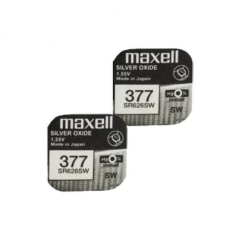 2x Maxell 377 376 SR626SW Silver Oxide 1.55V Watch Batteries Made in Japan