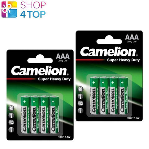 8 Camelion Aaa Batteries R03P Super Heavy Duty Long Life 1.5V 4Bl NEW