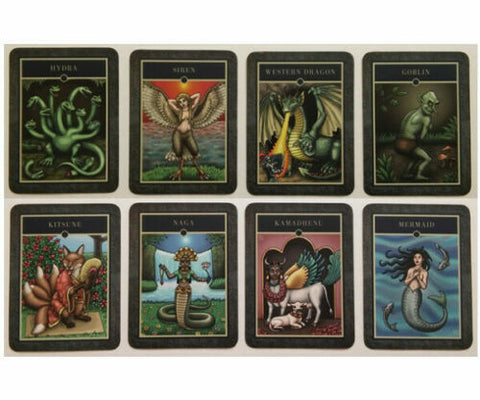Mythical Creatures Oracle Deck 44 Cards Guidebook & Velvet Bag Schiffer