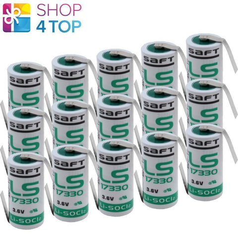 15x Saft LS17330 2/3A 3.6V 2100mAh Li-SOCl2 Battery with Z Solder Lugs