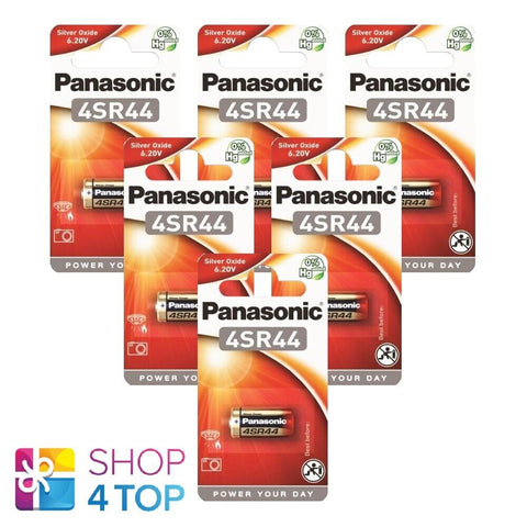6 Panasonic 4Sr44 Silver Oxide Battery 6.2V 544 Px28 4G13 4Lr44 1Bl NEW