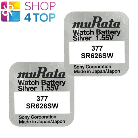 2x Murata 377 SR626SW Silver Oxide 1.55V Watch Batteries Made in Japan