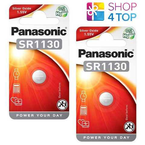 2x Panasonic SR1130 389 390 LR54 Silver Oxide 1.55V Button Cell Battery