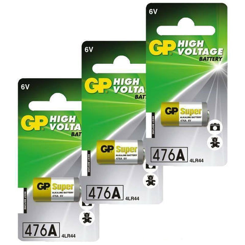 3x GP 476A 4LR44 6V Alkaline High Voltage Batteries No Mercury