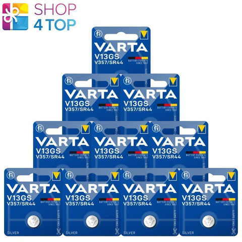 10 Varta V13Gs V357 Sr44 Silver Alkaline Batteries 1.55V Single Battery 1Bl NEW
