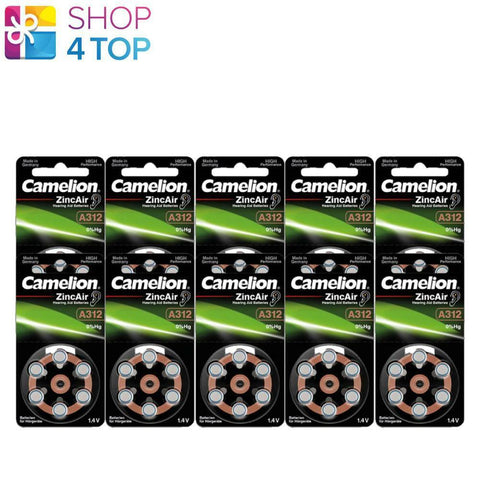 60 Camelion Size 312 Hearing Aid Batteries A312 Vt312 Za312 1.4V Zinc 6Bl 2027