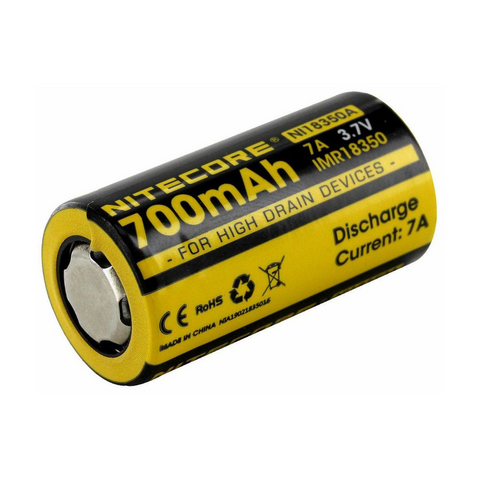 Nitecore IMR18350 3.7V 700mAh 7A Flat Top Rechargeable Li-Ion Battery
